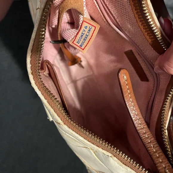 Vintage Dooney And Bourke Handbag Small White and Brown - Picture 13 of 16